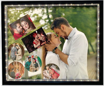 Single Photo With Memory Grid Photo Frame With LED lights