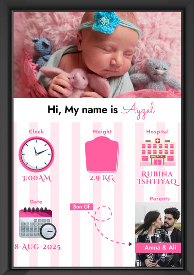 Hi, My Name is Baby Girl Frame | Cute Gift For Little Ones