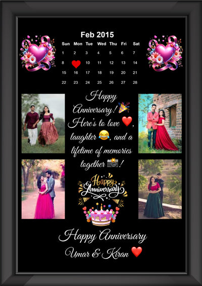 Memory line Photo Frame | Customize Anniversary Frame